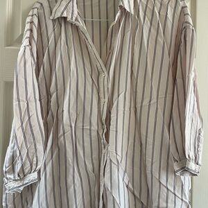 Express light pink Striped Shirt